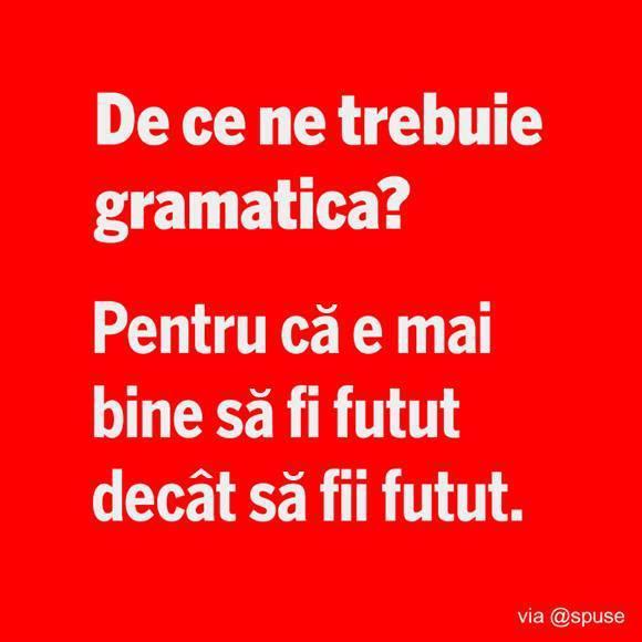 Bancuri - De ce ne trebuie gramatica ?